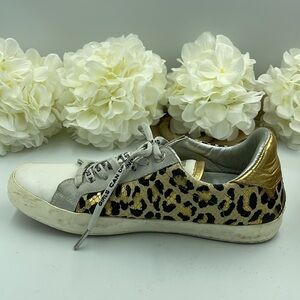 Zadig & Voltaire Leo Wild Women's Sneakers Sz 41 Brown Black Leather Shoes